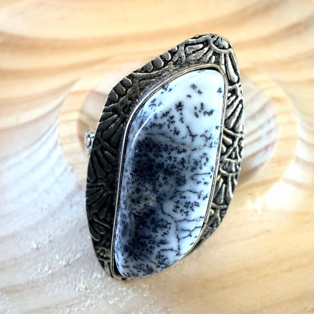Dendritic Agate Statement Ring - image 7